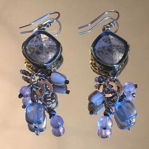 Silpada Sterling Silver Glass Amethyst Brass Earrings W2247